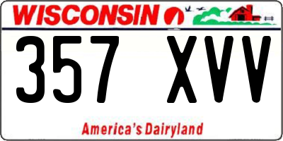 WI license plate 357XVV