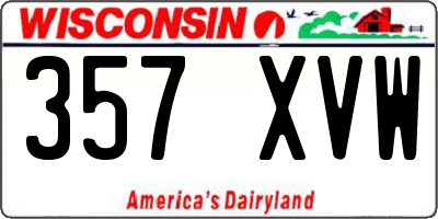 WI license plate 357XVW
