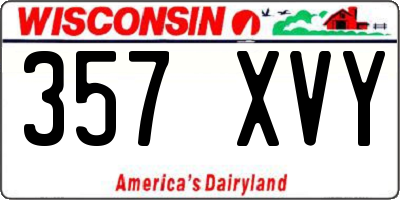 WI license plate 357XVY