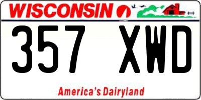WI license plate 357XWD