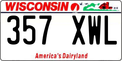WI license plate 357XWL