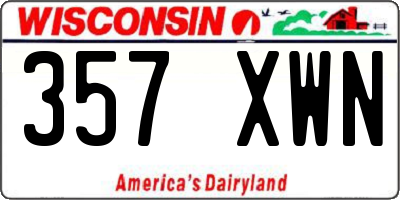 WI license plate 357XWN