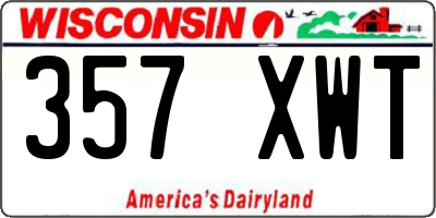 WI license plate 357XWT