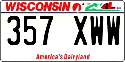 WI license plate 357XWW