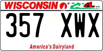 WI license plate 357XWX