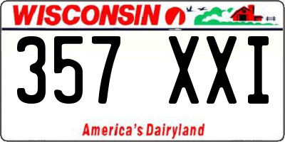 WI license plate 357XXI
