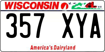 WI license plate 357XYA