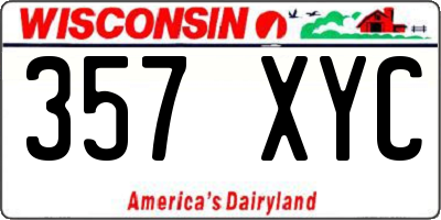 WI license plate 357XYC
