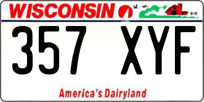 WI license plate 357XYF