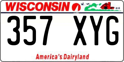 WI license plate 357XYG