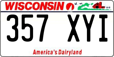 WI license plate 357XYI