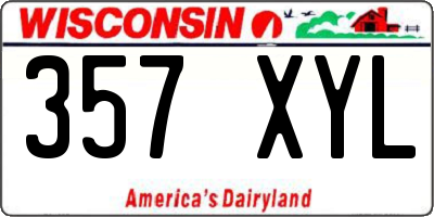 WI license plate 357XYL
