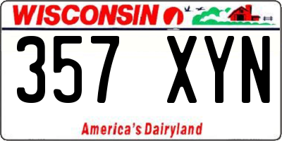 WI license plate 357XYN