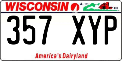 WI license plate 357XYP