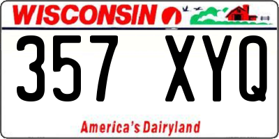 WI license plate 357XYQ