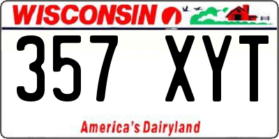 WI license plate 357XYT