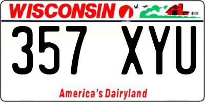 WI license plate 357XYU