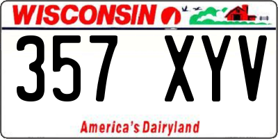 WI license plate 357XYV