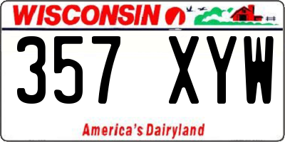 WI license plate 357XYW