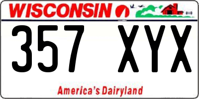 WI license plate 357XYX
