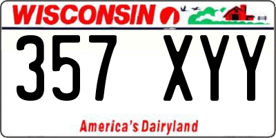 WI license plate 357XYY