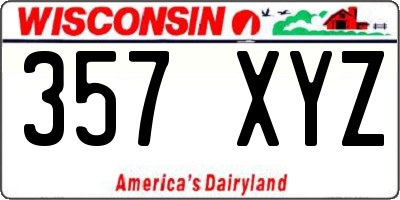 WI license plate 357XYZ