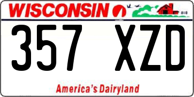 WI license plate 357XZD