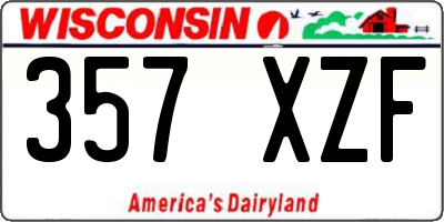 WI license plate 357XZF