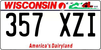 WI license plate 357XZI