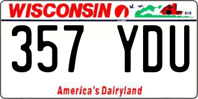 WI license plate 357YDU