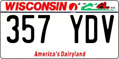 WI license plate 357YDV