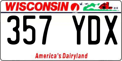 WI license plate 357YDX