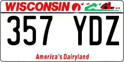 WI license plate 357YDZ