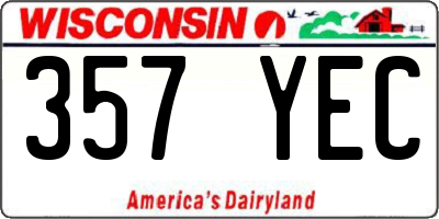 WI license plate 357YEC