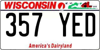 WI license plate 357YED