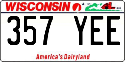 WI license plate 357YEE