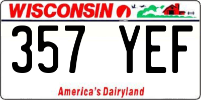 WI license plate 357YEF