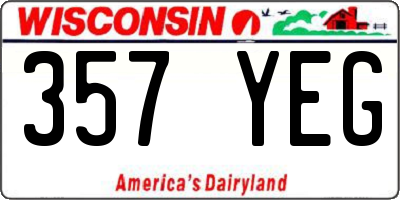WI license plate 357YEG