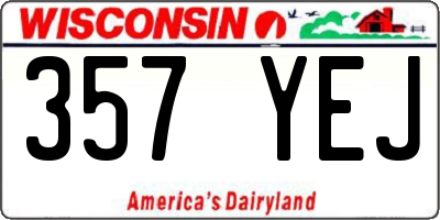 WI license plate 357YEJ