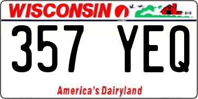 WI license plate 357YEQ