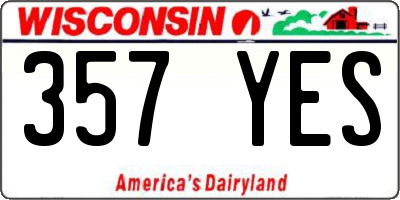 WI license plate 357YES