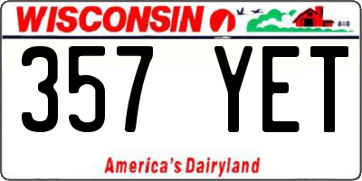 WI license plate 357YET