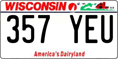 WI license plate 357YEU