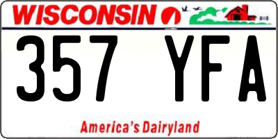 WI license plate 357YFA