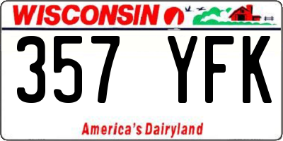 WI license plate 357YFK