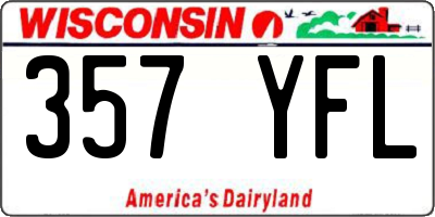 WI license plate 357YFL