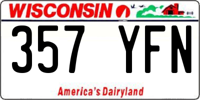 WI license plate 357YFN