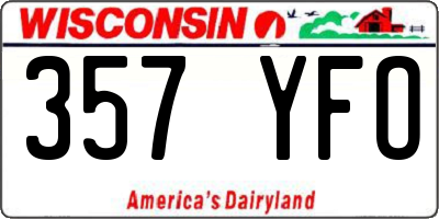 WI license plate 357YFO