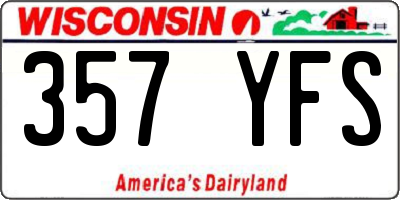 WI license plate 357YFS