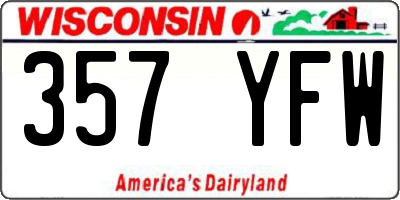 WI license plate 357YFW